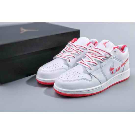 Air Jordan 1 Retro White Light Red Women Shoes